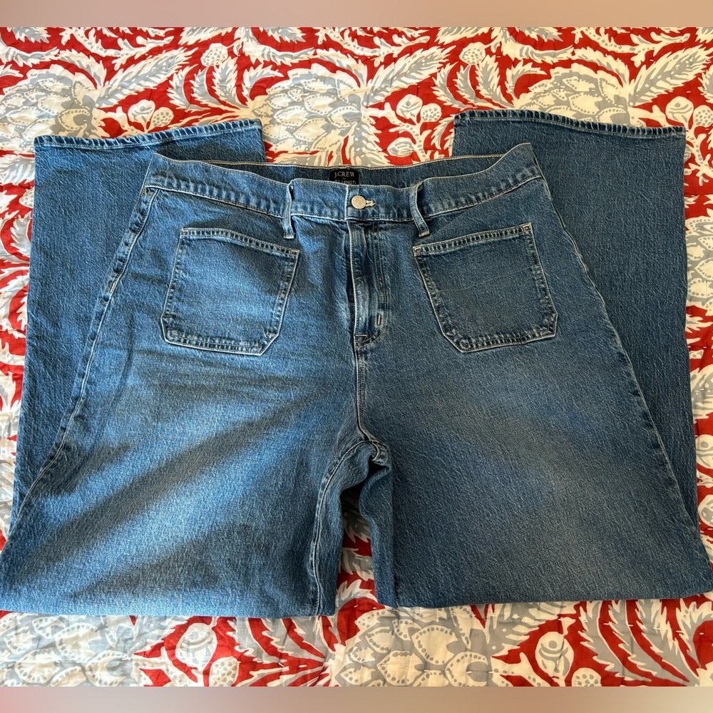 J Crew Wide-leg patch-pocket full-length jean